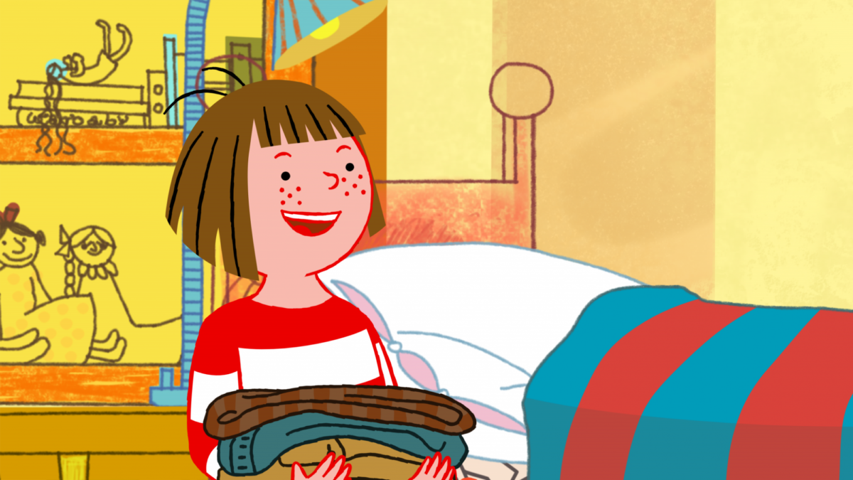 Kadr: Basia i telewizor