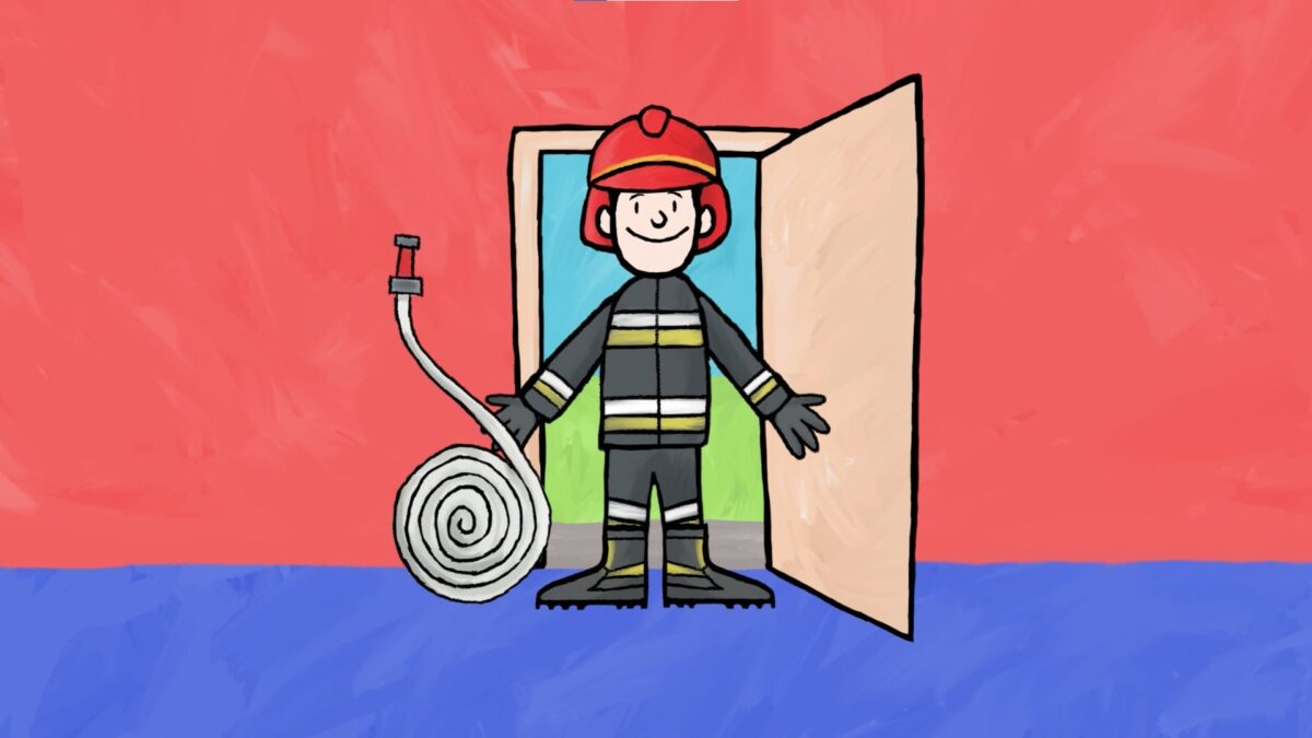 Kadr: Kicia Kocia poznaje strażaka