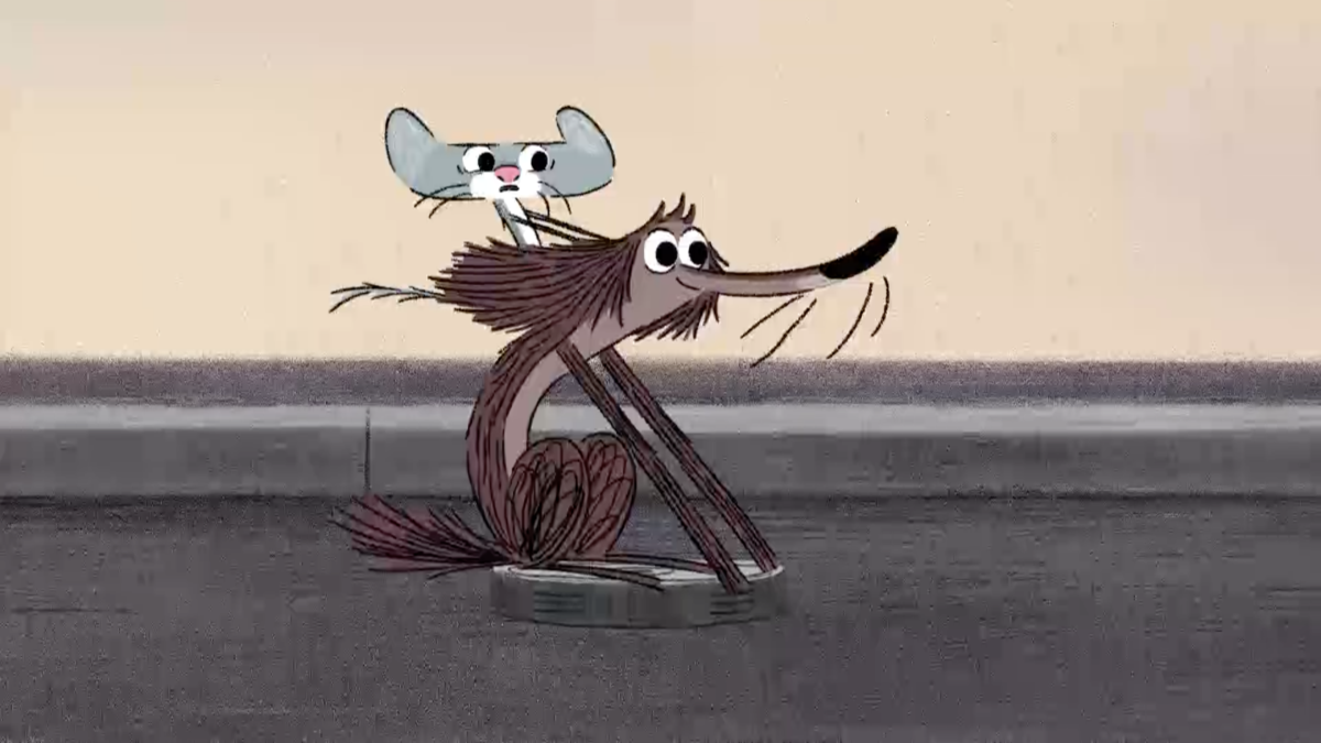 Kadr: Zapchlony Kundel adoptuje zwierzaka