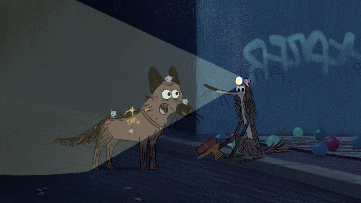 Kadr: Zapchlony Kundel zostaje nocnym stróżem