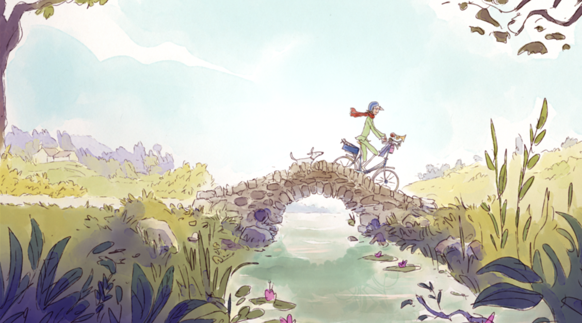 Kadr: Pani Armitage na rowerze