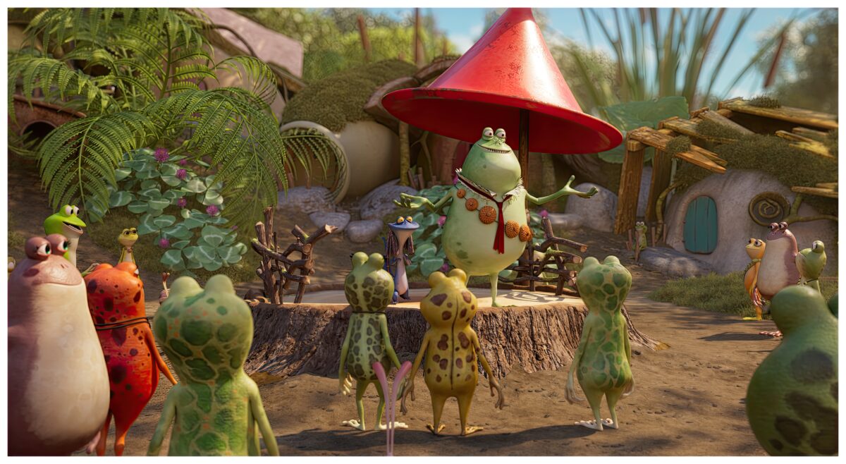 Kadr -Froggy kontra kosmiczne ślimaki